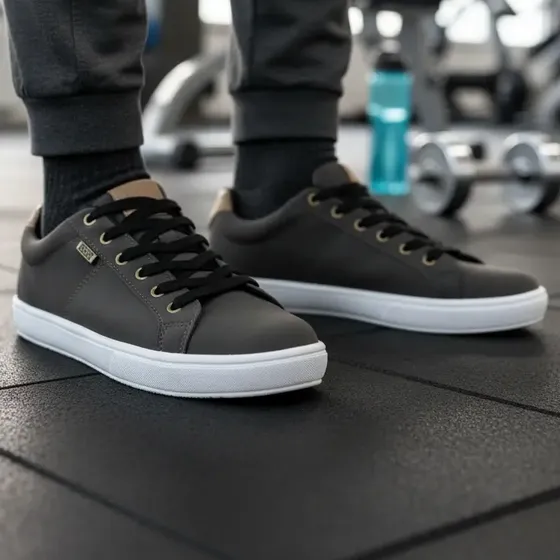 Zapatillas Marca Rcn Ultralivianas Gris Oscuro