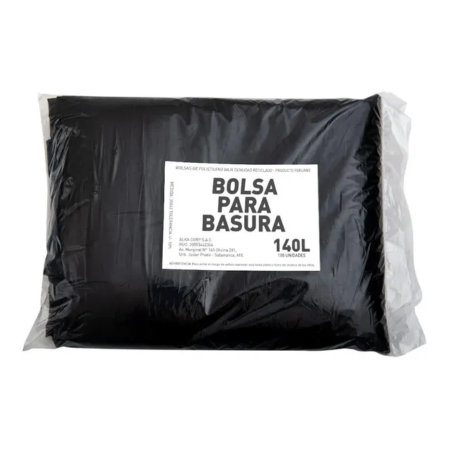 Bolsa Para Basura De 140 Litros Con 1.5 Micras De Espesor