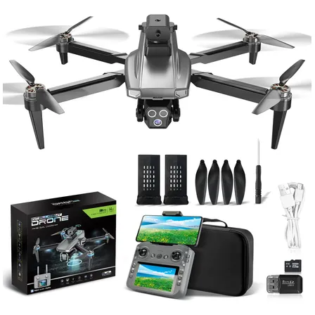 4.5'' Drone L930 Motor Brushles 4k Camera 2baterias Prateado Prateado