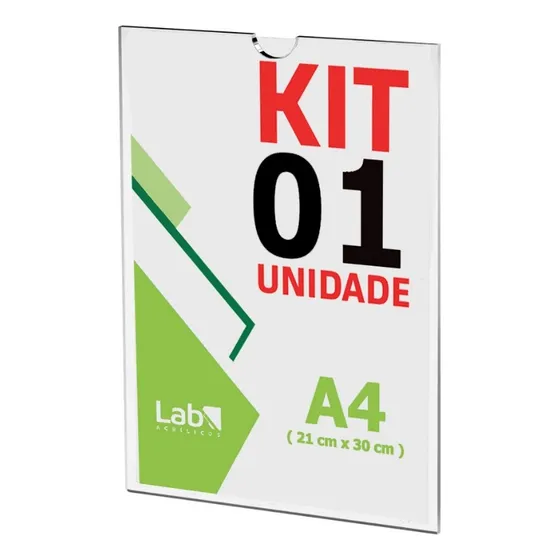Suporte De Parede A4 Com Filete E Fita Adesiva  1 Unidade