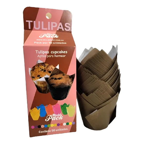 Molde Pirotin Tulipa Cupcakes Muffins Apto Para Hornear X50