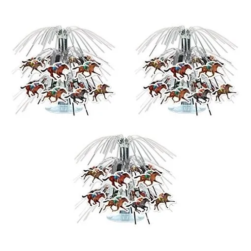 Beistle 59950 3 Piezas Carreras De Caballos Mini Centros De