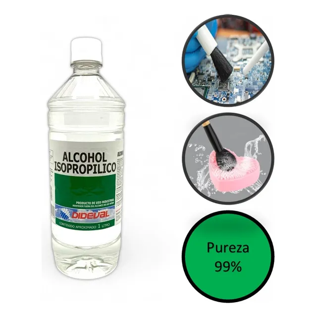 Alcohol Isopropilico 99.7% 1 Litro Dideval Limpia Y Desinfecta Circuitos Sin Dañar