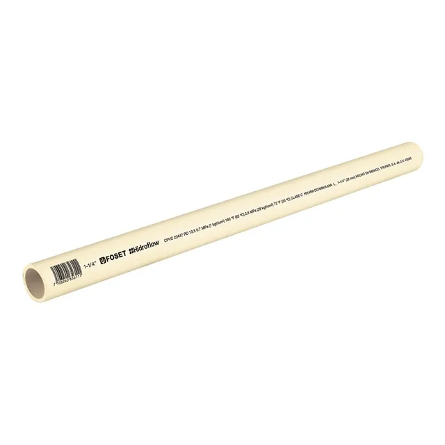 Tubo Cpvc Hidroflow 1-1/4'' Rd-11 3pz De 1 Metro Foset 45560
