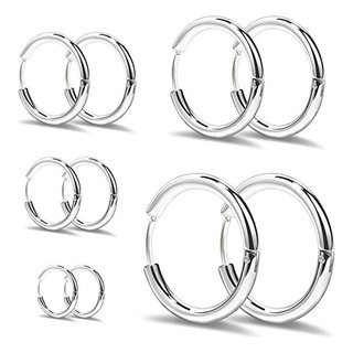Set 5 Pares De Aros De Aretes, 8mm 10mm 12mm 14mm 16mm Set 5 Pares De Aros De Aretes, 8mm 10mm 12mm 14mm 16mm