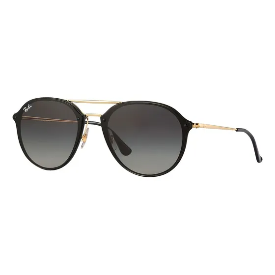 Óculos de sol Ray-Ban Blaze Double Bridge tamanho Standard armação gloss black y lente grey