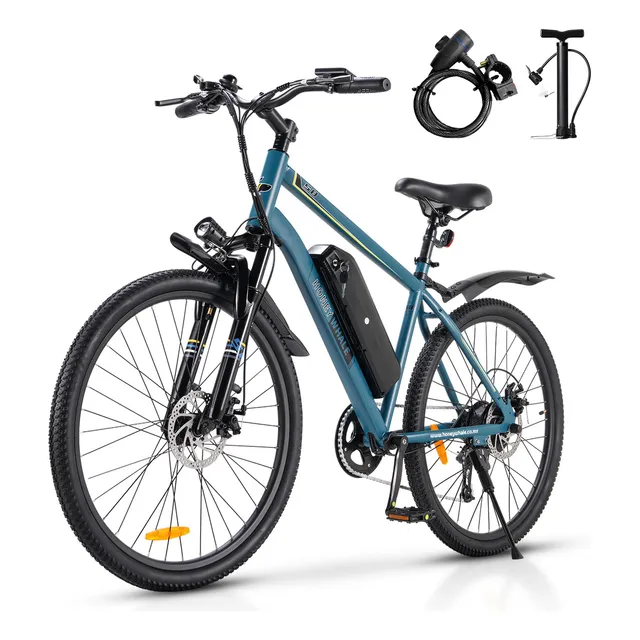 Honey Whale S8 Bicicleta Eléctrica De 7 Vel. Pila Extraíble Azul Petróleo