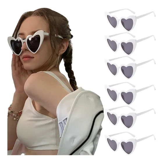 6 Piezas Gafas De Sol Corazón Accesorios Moda Niñas Lentes