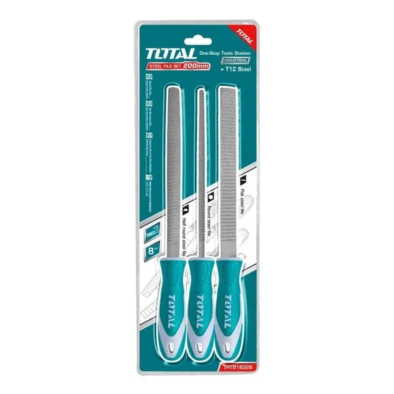 Juego De Limas Para Madera 200mm 3 Piezas Marca Total Tools