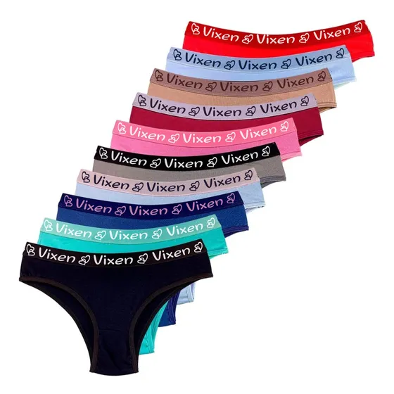 Kit 10 Calcinhas Feminina De Algodão Tanga Adulto Cós Largo