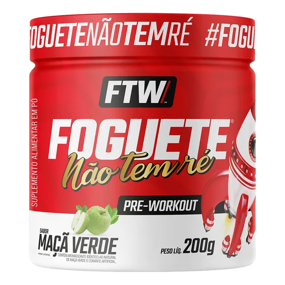 Pré Treino Foguete não tem ré Pote 200g Sabor Maça Verde - FTW