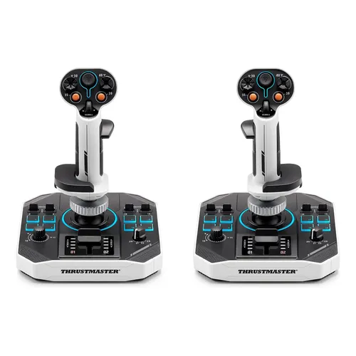 Kit 2 Joystick Thrustmaster T.16000m Fcs Space Sim Duo Cor Preto