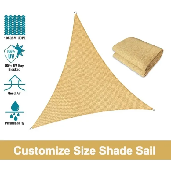 Lona Triangular Tipo Vela 4.8x4.8x4.8 Mt. Color Beige