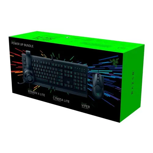 Combo Kit Gamer Razer Power Up Cynosa Viper Kraken X Lite Color Del Teclado Negro Color Del Mouse Negro