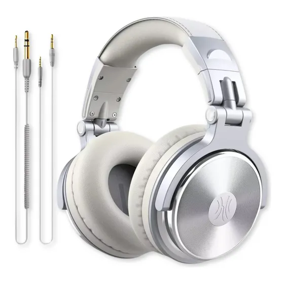 Headphone Studio Profissional Dj Mesa De Som P2 P10 Prata Cor Prateado