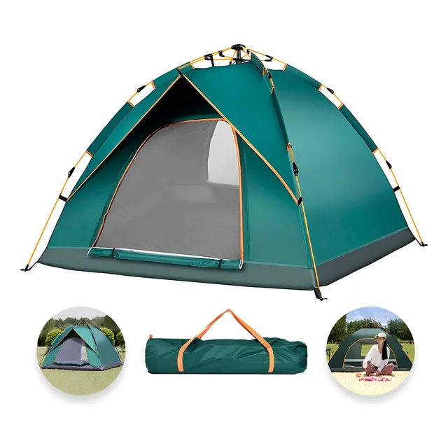 Casa De Campaña 3-4 Personas Impermeable Portátil 2 Entradas