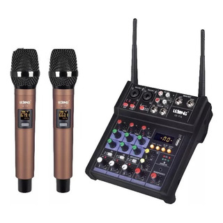 Kit Home Studio Profissional Mesa 4 Canais + 2 Microfones Le Kit Home Studio Profissional Mesa 4 Canais + 2 Microfones Le
