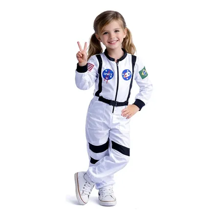 Roupa De Astronauta Infantil Fantasia Espaço Menina 1 Ao 18