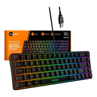 Teclado Gamer Basike BA-KEY307 60% QWERTY USB com RGB e Anti-Ghostin