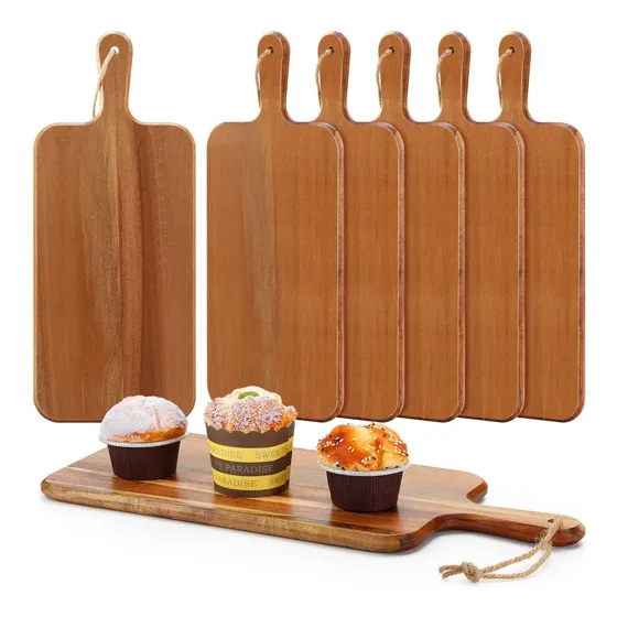 6 Tabla Cortar Madera Acacia 17 X 7  Asa Para Cocina S Queso
