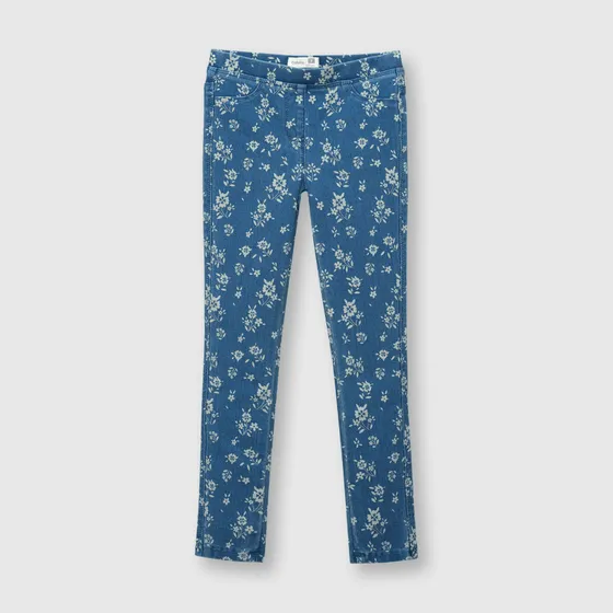 Jegging De Niña Elasticada Estampada Azul Colloky