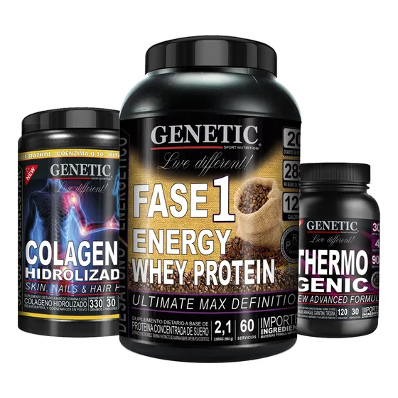 Fuerza Energía Proteína Fase 1 Colágeno Thermogenic Genetic