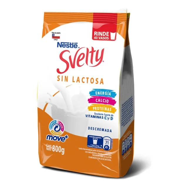 Leche En Polvo Svelty Descremada Sin Lactosa Bolsa 800 G