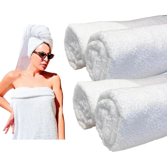 Kit 3 Toalhas Banho Brancas 100% Algodão 125x70cm G230g/m2