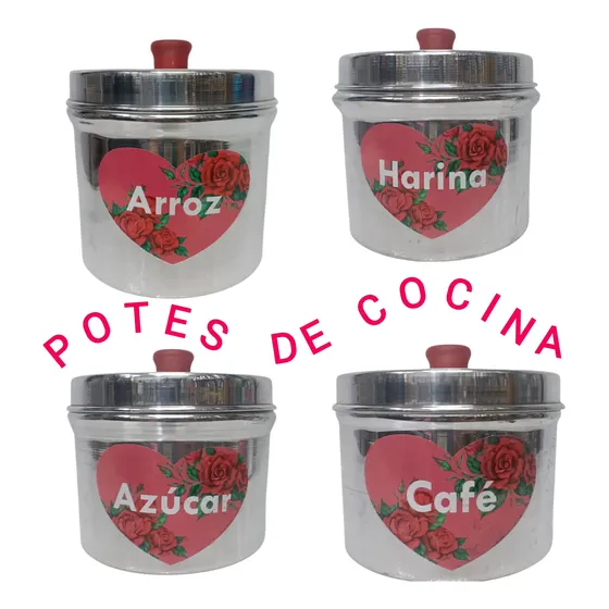 Potes De Cocina De Aluminio, 4 Unidades, Somos Fabricantes