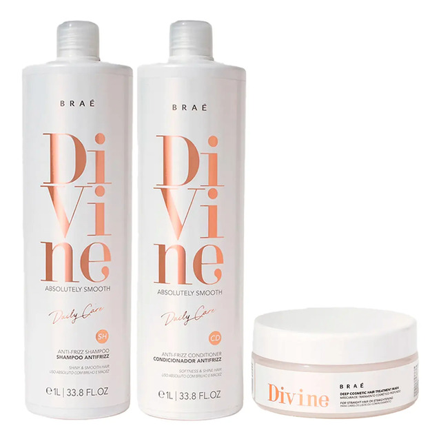 Braé Divine Kit Com 3 Produtos (sh + Cd 1l + Máscara 200g) Braé Divine Kit Com 3 Produtos (sh + Cd 1l + Máscara 200g)