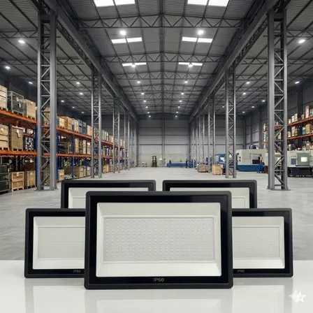 5x Refletor Led 1500w Industrial Alta Potência Sitio Galpão 127/220v Preto Branco-frio