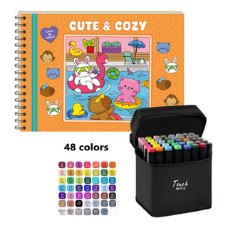 Livro Colorir Bobbie Good 50 Folhas Kit Canetinhas 48 Cores Livro Colorir Bobbie Good 50 Folhas Kit Canetinhas 48 Cores