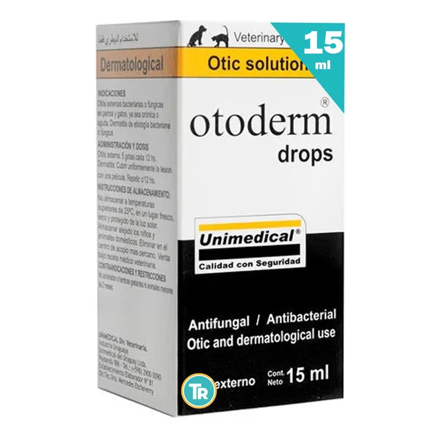 Solución Ótica Y Dermatológica Para Mascotas - Otoderm 15ml 