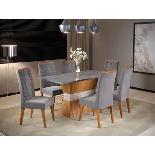 Mesa De Jantar Retangular Empatic Com 6 Cadeiras Vegas Ji Mesa De Jantar Retangular Empatic Com 6 Cadeiras Vegas Ji