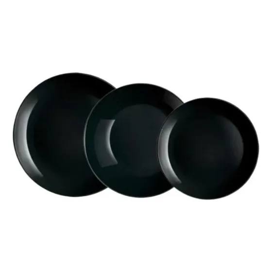 Vajilla De 12 Pzas Moderna De Opal Diwali Luminarc Color Negro