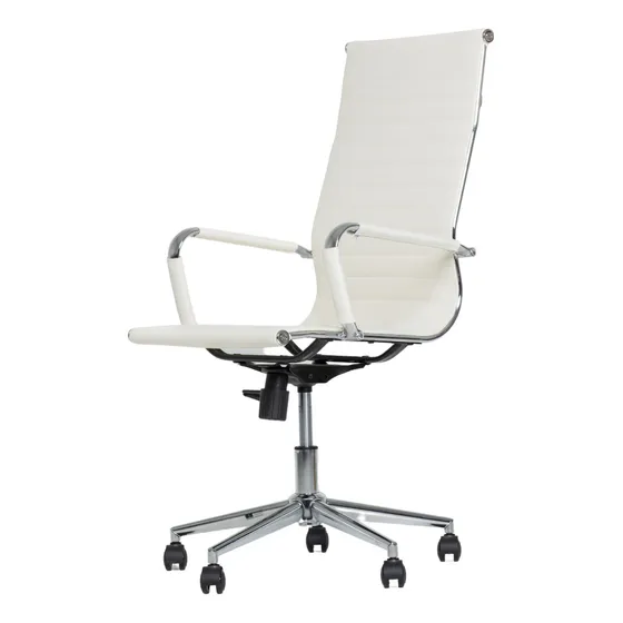 Or Design Gerencial 3301 alta Cadeira de escritório esteirinha alta ergonômica branca com estofado corino