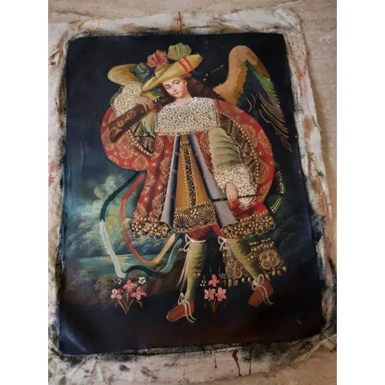Cuadro Arcángel Con Arcabuz Escuela Cuzqueña