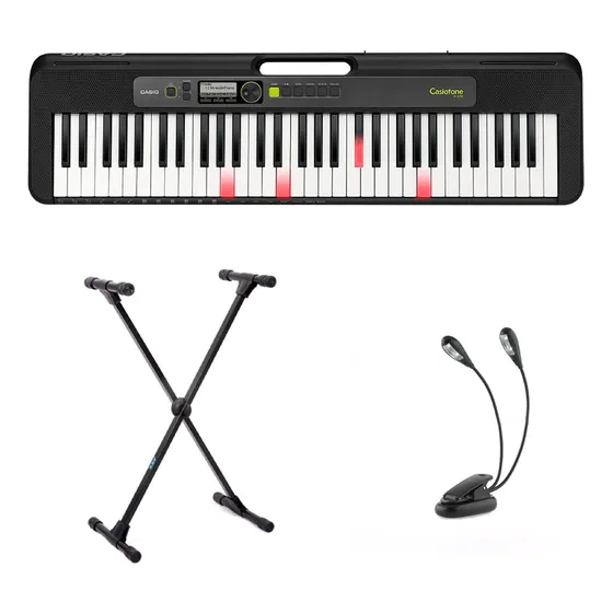 Teclado Casio Casiotone Lk-s250 Com Suporte E Luminária Kit