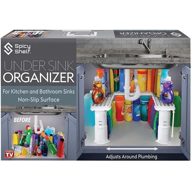 Spicy Shelf Expandable Under Sink Organizer And Storage I Bathroom Under The Sink Organizer Kitchen Under Sink Shelf I Cleaning