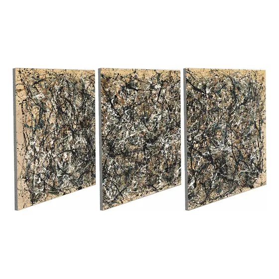 Cuadro Tríptico Uno Número 31 - Jackson Pollock  Para Colgar