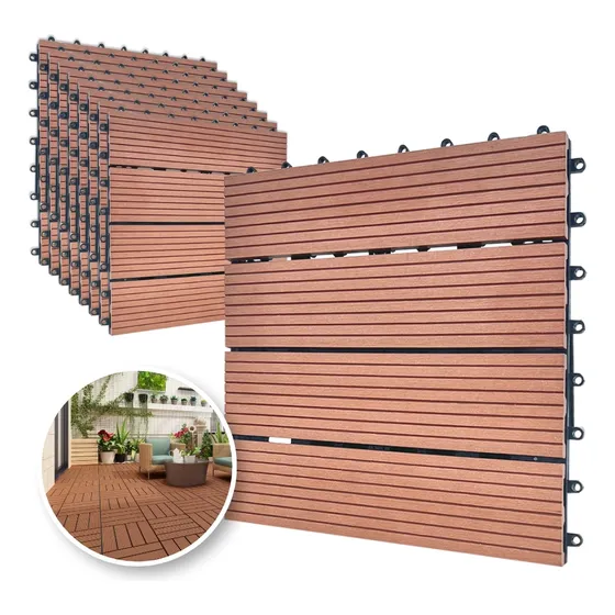 Piso Para Jardin Deck Wpc/modular 30x30cm/fácil Instalación