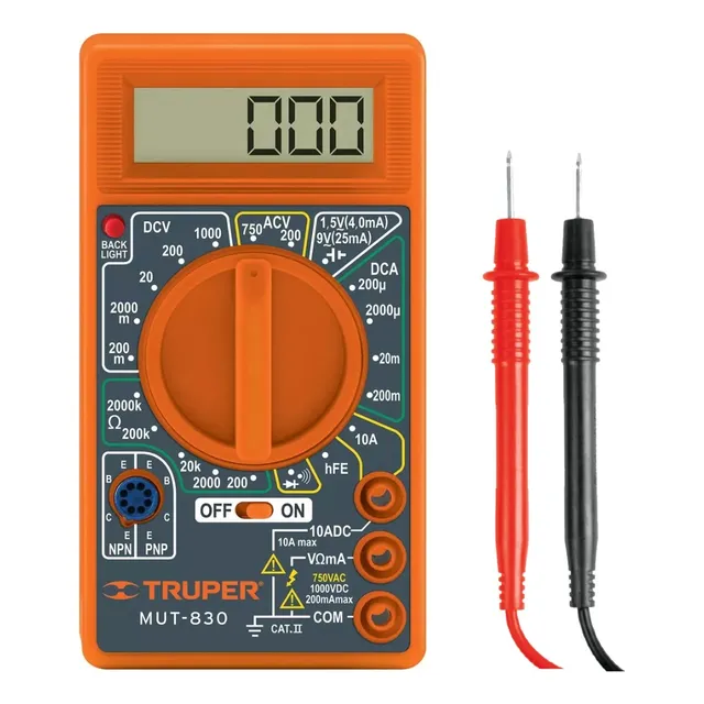 Multimetro Digital Truper Con Continuidad Audible Mut-830