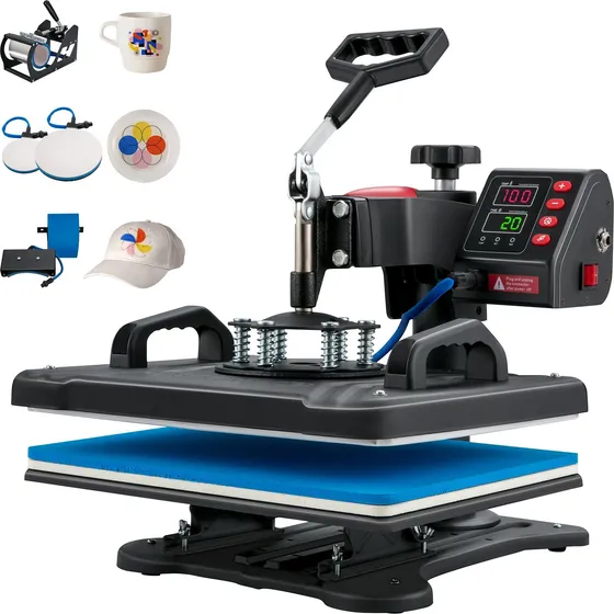 Plancha Prensa Sublimadora Transfer 5 En 1 Vevor 38x30 900w