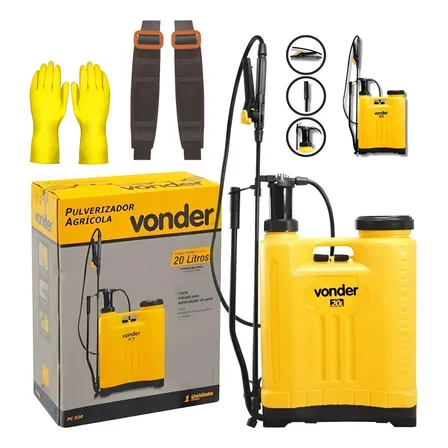 Pulverizador Vonder Jardinagem Profissional Costal 20 Litros Amarelo