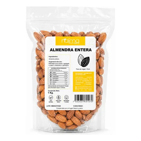 Almendra Natural 1kg Calidad Premium