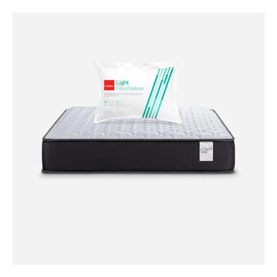 Colchón Wave 1 Plaza 90x190 Cm + Almohada Fibra Light