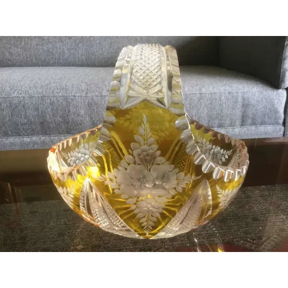 Frutera De Cristal Tallado. Vintage