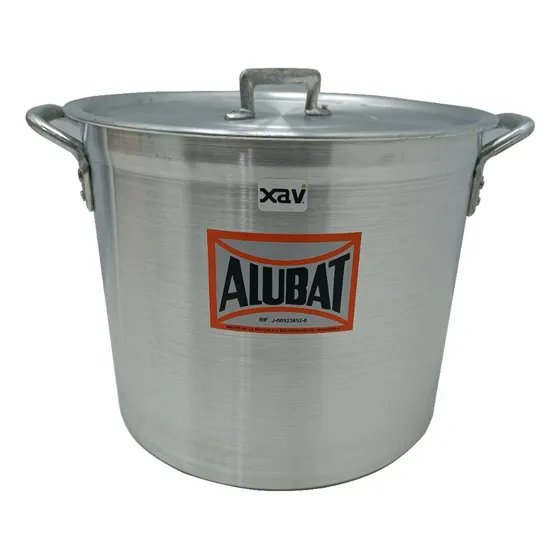 Olla Aluminio Industrial Con Tapa 32x27cm 19lts Alubat 8420