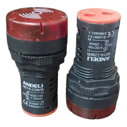 Luz Piloto Alarma Audible Sirena Rojo 110v Andeli (pack X 2)