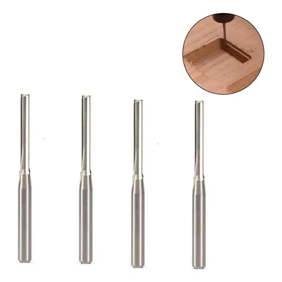 Kit 4 Fresas Reta Usinagem Cnc Router 2mm X 17mm